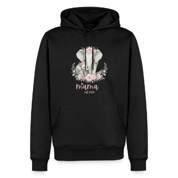 Mama 2024 Elephant Floral Wreath Celebration - Männer Premium Bio Hoodie - Schwarz - Vorne - Nico (187cm)