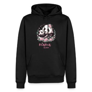 Mama est 2024 I Panda Bear Mum I First Time Mom - Männer Premium Bio Hoodie - Schwarz - Vorne - Nico (187cm)