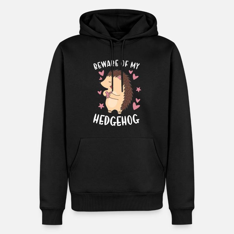 Hedgie Méfiez-vous de mon hérisson - Sweat à capuche Premium bio Homme - noir