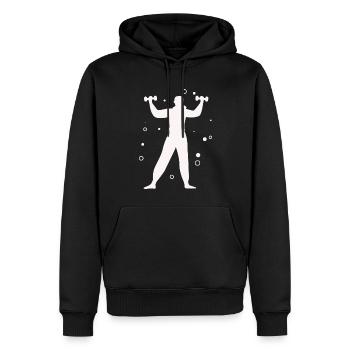 Bodybuilding Gewichtheben Fitness Workout - Männer Premium Bio Hoodie - Schwarz - Vorne - Nico (187cm)