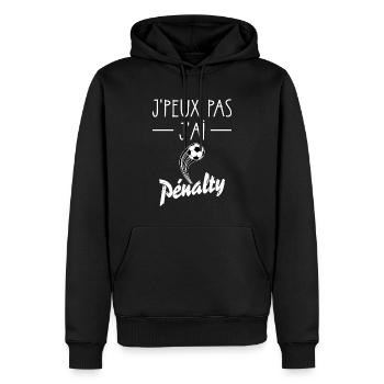 J'Peux Pas J'ai Pénalty Fan et Joueur De Foot - Sweat à capuche Premium bio Homme - noir - Devant - Nico (187cm)