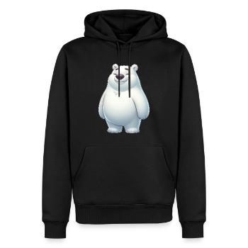 Süßer Eisbär Cartoon Glücklich Entspannt - Männer Premium Bio Hoodie - Schwarz - Vorne - Nico (187cm)