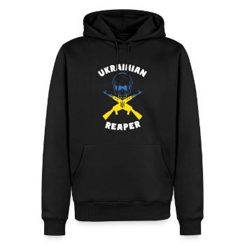 Ukraine Soldier Sniper - Men’s Premium Organic Hoodie - black - Front - Nico (187cm)