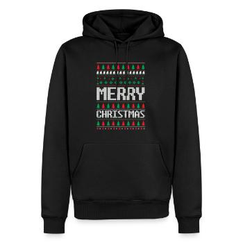 Frohe Liftmas Hässlicher Weihnachtspullover - Männer Premium Bio Hoodie - Schwarz - Vorne - Nico (187cm)