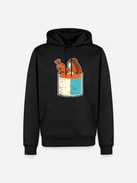 Grillparty Geschenk Fleisch Brusttasche Grillen - Männer Premium Bio Hoodie - Schwarz