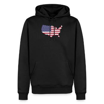 Drapeau américain - Sweat à capuche Premium bio Homme - noir - Devant - Nico (187cm)