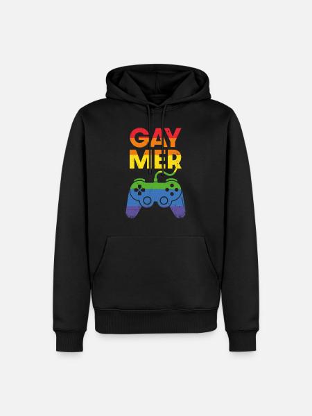 Gaymer - Men’s Premium Organic Hoodie - black