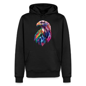 Eagle Head Low Poly Art Logo Design Colorful - Men’s Premium Organic Hoodie - black - Front - Nico (187cm)