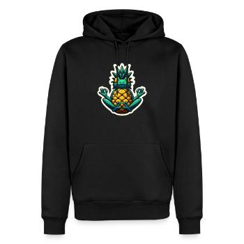 Grenouille de yoga - Sweat à capuche Premium bio Homme - noir - Devant - Nico (187cm)