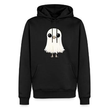 Autruche Halloween Bande dessinée Fantôme - Sweat à capuche Premium bio Homme - noir - Devant - Nico (187cm)