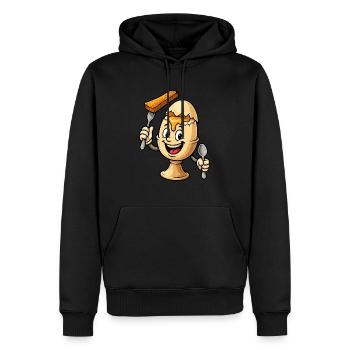 Fröhliches Frühstücksei Cartoon - Männer Premium Bio Hoodie - Schwarz - Vorne - Nico (187cm)