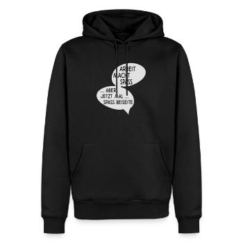 Arbeit - Männer Premium Bio Hoodie - Schwarz - Vorne - Nico (187cm)