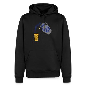 Frankfurt Bembel Gerippte - Männer Premium Bio Hoodie - Schwarz - Vorne - Nico (187cm)