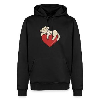 Golden Retriever Blanc - Sweat à capuche Premium bio Homme - noir - Devant - Nico (187cm)