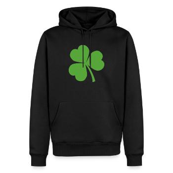Kleeblatt - Männer Premium Bio Hoodie - Schwarz - Vorne - Nico (187cm)