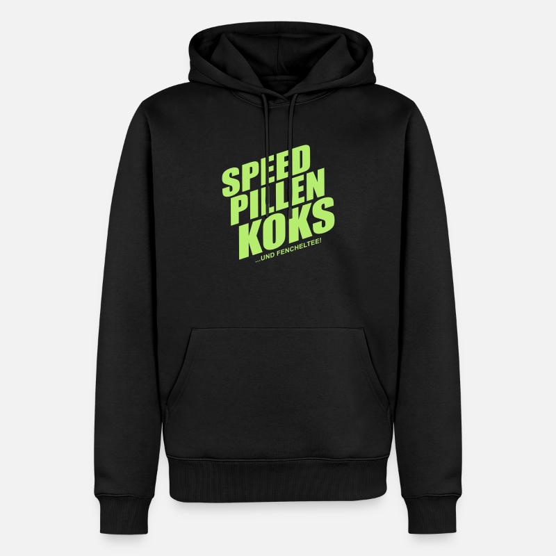 speed_pillen_koks - Männer Premium Bio Hoodie - Schwarz