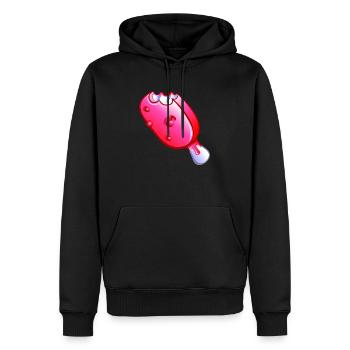 glace fraise kawaii - Sweat à capuche Premium bio Homme - noir - Devant - Nico (187cm)
