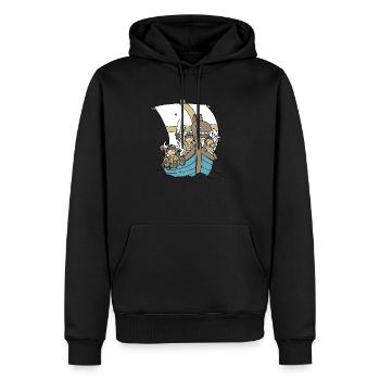 Viking Boat front - Sweat à capuche Premium bio Homme - noir - Devant - Nico (187cm)