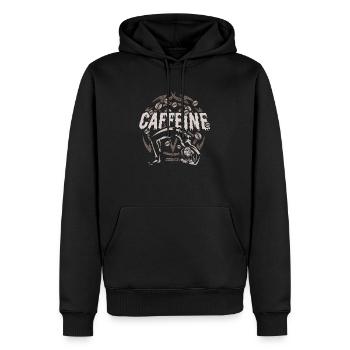 Kaffee T Shirt Caffeine - Männer Premium Bio Hoodie - Schwarz - Vorne - Nico (187cm)