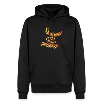 phénix - Sweat à capuche Premium bio Homme - noir - Devant - Nico (187cm)