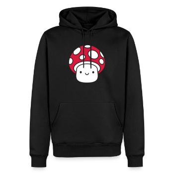 Petit champignon mignon - Sweat à capuche Premium bio Homme - noir - Devant - Nico (187cm)