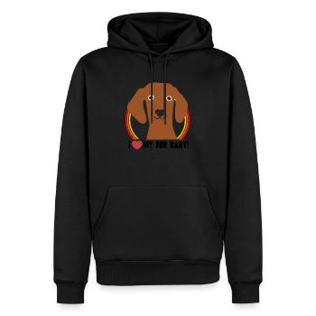 Amoureux de chien - Sweat à capuche Premium bio Homme - noir - Devant - Nico (187cm)
