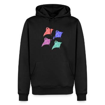 Raie Manta - Sweat à capuche Premium bio Homme - noir - Devant - Nico (187cm)