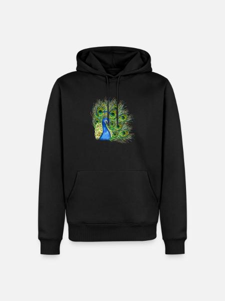 Peacock portrait - Men’s Premium Organic Hoodie - black