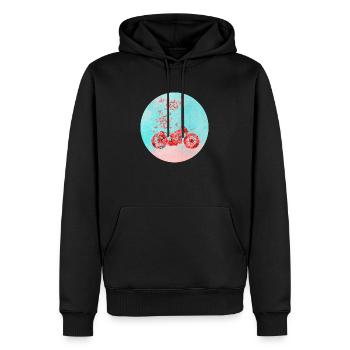 Adventure - Männer Premium Bio Hoodie - Schwarz - Vorne - Nico (187cm)