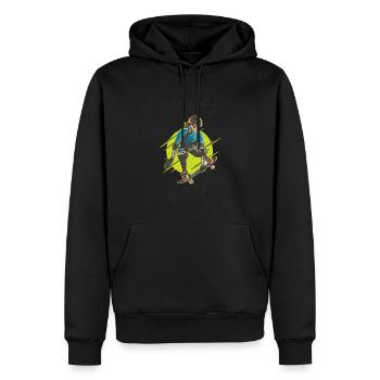 Skate oder stirb Skelett Skateboarder - Männer Premium Bio Hoodie - Schwarz - Vorne - Nico (187cm)