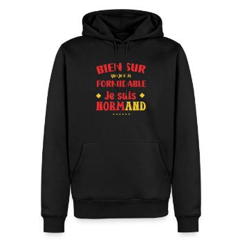 Je suis formidable je suis normand cadeau normand - Sweat à capuche Premium bio Homme - noir - Devant - Nico (187cm)