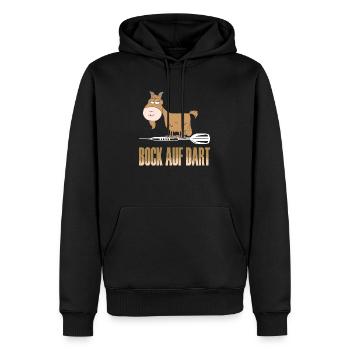 Dart Spruch - Bock auf Dart - Männer Premium Bio Hoodie - Schwarz - Vorne - Nico (187cm)