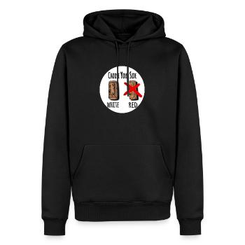 Wählen Sie Ihre Seite weiß - Männer Premium Bio Hoodie - Schwarz - Vorne - Nico (187cm)
