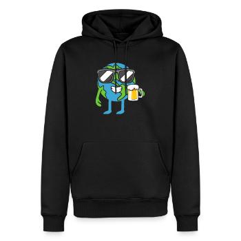 Erde trinkt Bier Earth Day Umwelt Tag Der Erde - Männer Premium Bio Hoodie - Schwarz - Vorne - Nico (187cm)