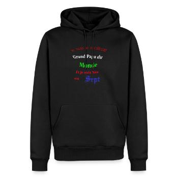 Le meilleur Grand Papa du monde - Sweat à capuche Premium bio Homme - noir - Devant - Nico (187cm)