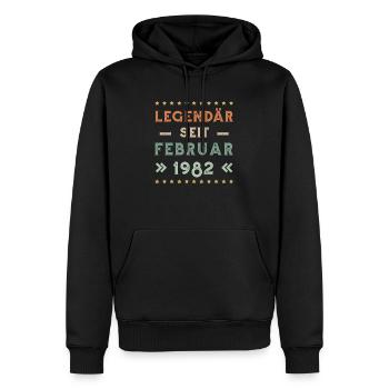 Nur Die Besten Wurden Im Februar 1982 Geboren 40 - Sweat à capuche Premium bio Homme - noir - Devant - Nico (187cm)