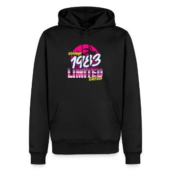 Anniversaire 1983 40e anniversaire Hommes et femmes - Sweat à capuche Premium bio Homme - noir - Devant - Nico (187cm)