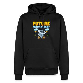 Météorologue du futur Météorologie Météorologie - Sweat à capuche Premium bio Homme - noir - Devant - Nico (187cm)