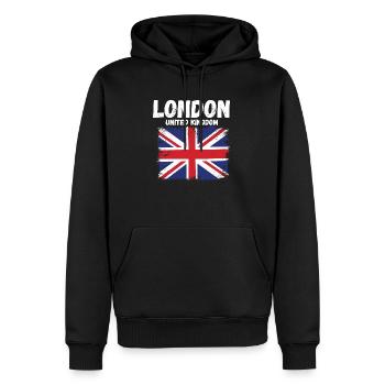 Vintage Londres Angleterre citation drôle Kingdom Souv - Sweat à capuche Premium bio Homme - noir - Devant - Nico (187cm)