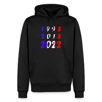 Équipe de France - Sweat à capuche Premium bio Homme - noir - Devant - Nico (187cm)
