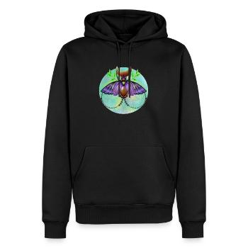 scarabée - Sweat à capuche Premium bio Homme - noir - Devant - Nico (187cm)