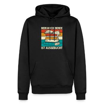Mein Wochenende ist ausgebucht Buch Lesen - Männer Premium Bio Hoodie - Schwarz - Vorne - Nico (187cm)