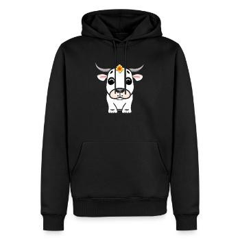 vache mignon ferme drôle vaches animaux nouveau 10 - Sweat à capuche Premium bio Homme - noir - Devant - Nico (187cm)