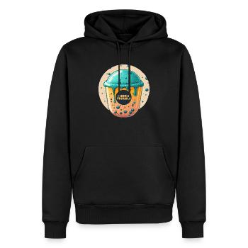 Bubble Trouble Bubble Tea - Men’s Premium Organic Hoodie - black - Front - Nico (187cm)