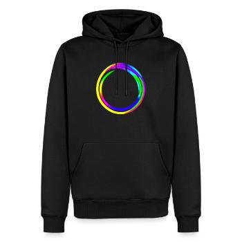 Rainbow dégradé coloré cool rétro tendance Art 4 - Sweat à capuche Premium bio Homme - noir - Devant - Nico (187cm)