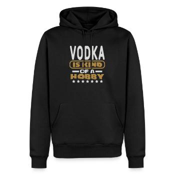 WODKA IST EINE ART HOBBY - Männer Premium Bio Hoodie - Schwarz - Vorne - Nico (187cm)