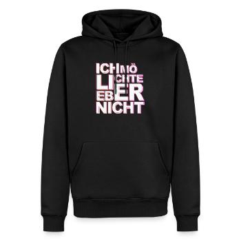 Bartleby der Schreiber - Ich möchte lieber nicht - Männer Premium Bio Hoodie - Schwarz - Vorne - Nico (187cm)