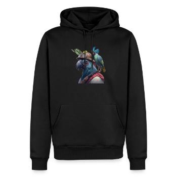 Papageienkopf Geschenk - Männer Premium Bio Hoodie - Schwarz - Vorne - Nico (187cm)
