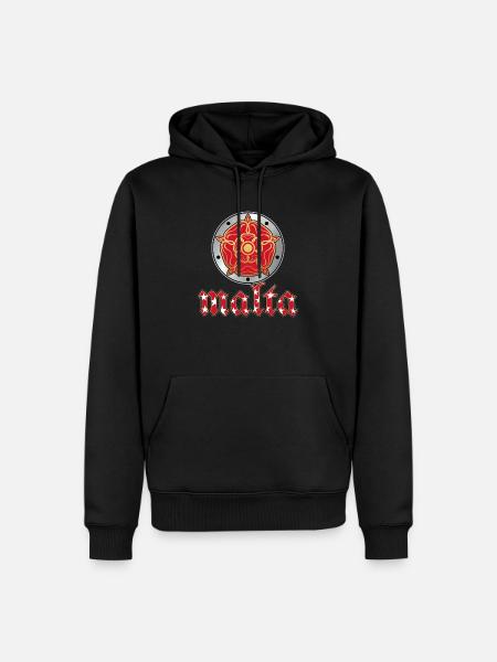 MALTA METAL SHIELD - Men’s Premium Organic Hoodie - black
