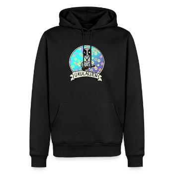 Ukukele Alien Flowers Hawaii UKULALIA - Sweat à capuche Premium bio Homme - noir - Devant - Nico (187cm)